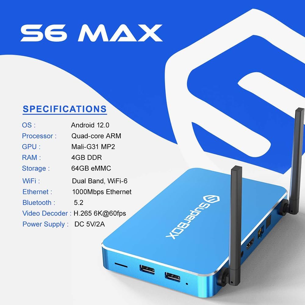 SuperBox S6 Max 4GBRAM 64GB Storage